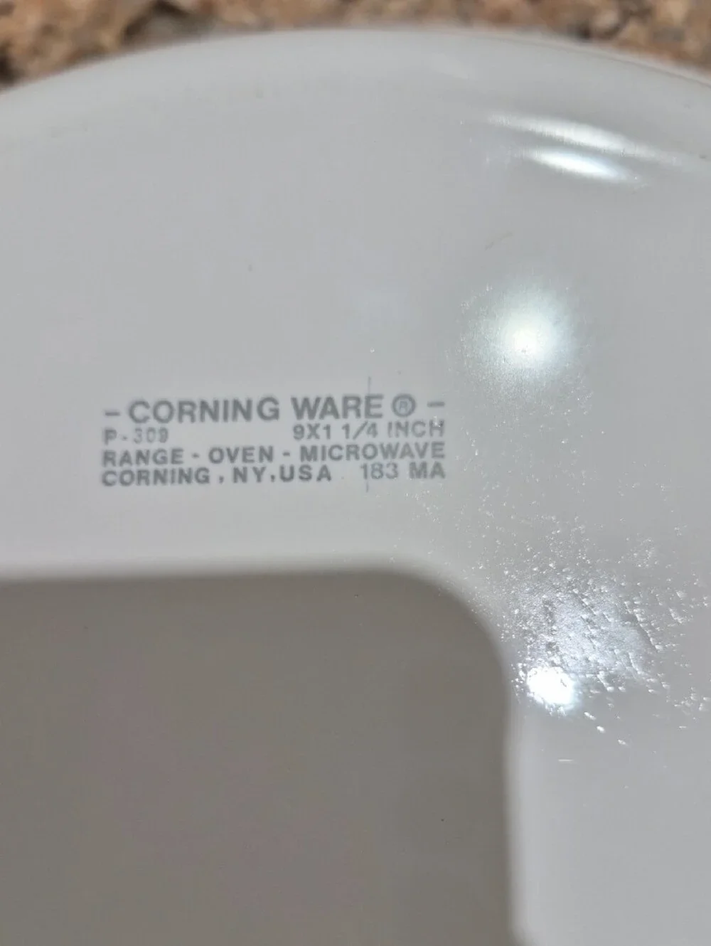 Corning Ware Pie Plate White Ceramic Serving Dish